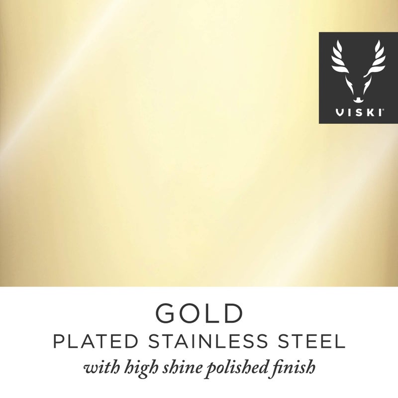Viski Gold Heavyweight Cocktail Shaker, Stainless Steel Drink Mixer, with Bar Strainer, Professional Shaker for Martini and Margarita, Gold Polished Finish, 16.5 oz - Image 4